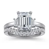 Hot Gabriel & Co. Alaminos - 14K White Gold Emerald Cut Three Stone Diamond Engagement Ring