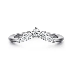 Clearance Gabriel & Co. Alanni - Curved-14K White Gold Diamond Anniversary Band - 0.25 ct