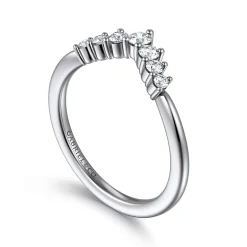 Clearance Gabriel & Co. Alanni - Curved-14K White Gold Diamond Anniversary Band - 0.25 ct