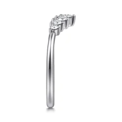 Clearance Gabriel & Co. Alanni - Curved-14K White Gold Diamond Anniversary Band - 0.25 ct