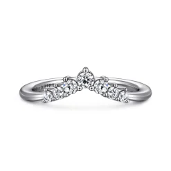 Sale Gabriel & Co. Alanni - Curved-Platinum Diamond Anniversary Band - 0.25 ct