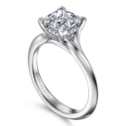 Discount Gabriel & Co. Alden - 14K White Gold Split Shank Princess Cut Diamond Engagement Ring