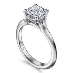 Hot Gabriel & Co. Alden - 14K White Gold Split Shank Cushion Cut Diamond Engagement Ring