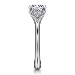 Discount Gabriel & Co. Alden - 14K White Gold Split Shank Round Diamond Engagement Ring