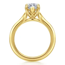 Clearance Gabriel & Co. Alden - 14K Yellow Gold Split Shank Oval Diamond Engagement Ring