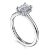Hot Gabriel & Co. Aldon - 14K White Gold Emerald Cut Diamond Engagement Ring
