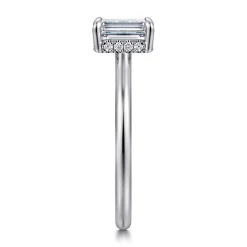 Hot Gabriel & Co. Aldon - 14K White Gold Emerald Cut Diamond Engagement Ring
