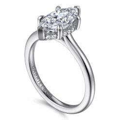 Hot Gabriel & Co. Aldon - 14K White Gold Marquise Shape Diamond Engagement Ring