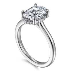 Outlet Gabriel & Co. Aldon - 14K White Gold Oval Diamond Engagement Ring