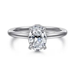 Hot Gabriel & Co. Aldon - 14K White Gold Oval Diamond Engagement Ring
