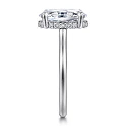 Clearance Gabriel & Co. Aldon - 14K White Gold Oval Diamond Engagement Ring