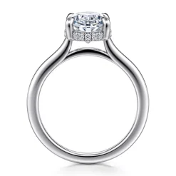 Clearance Gabriel & Co. Aldon - 14K White Gold Oval Diamond Engagement Ring