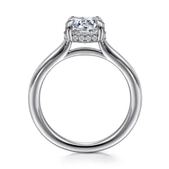 Outlet Gabriel & Co. Aldon - 14K White Gold Round Diamond Engagement Ring