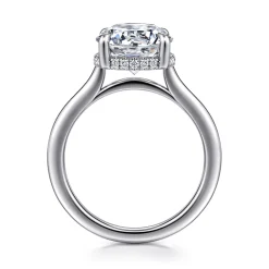 Discount Gabriel & Co. Aldon - 14K White Gold Round Diamond Engagement Ring