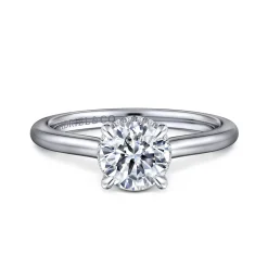 Clearance Gabriel & Co. Aldon - 14K White Gold Round Diamond Engagement Ring