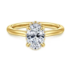Online Gabriel & Co. Aldon - 14K Yellow Gold Oval Diamond Engagement Ring
