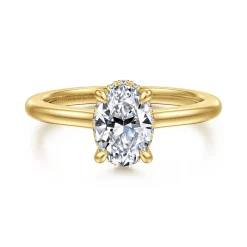 Sale Gabriel & Co. Aldon - 14K Yellow Gold Oval Diamond Engagement Ring