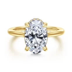 Online Gabriel & Co. Aldon - 14K Yellow Gold Oval Diamond Engagement Ring
