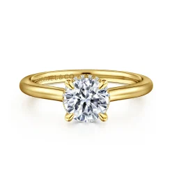 Discount Gabriel & Co. Aldon - 14K Yellow Gold Round Diamond Engagement Ring