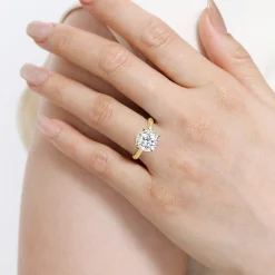 Clearance Gabriel & Co. Aldon - 14K Yellow Gold Round Diamond Engagement Ring