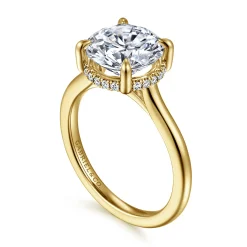 Clearance Gabriel & Co. Aldon - 14K Yellow Gold Round Diamond Engagement Ring