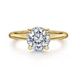Sale Gabriel & Co. Aldon - 14K Yellow Gold Round Solitaire Diamond Engagement Ring