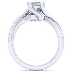 Best Gabriel & Co. Aleesa - 14K White Gold Twisted Cushion Cut Diamond Engagement Ring