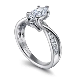 Discount Gabriel & Co. Aleesa - 14K White Gold Twisted Marquise Shape Diamond Engagement Ring