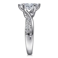 Discount Gabriel & Co. Aleesa - 14K White Gold Twisted Marquise Shape Diamond Engagement Ring