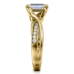 Sale Gabriel & Co. Aleesa - 14K Yellow Gold Twisted Emerald Cut Diamond Engagement Ring