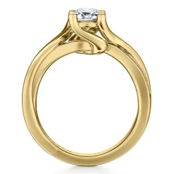 Sale Gabriel & Co. Aleesa - 14K Yellow Gold Twisted Emerald Cut Diamond Engagement Ring