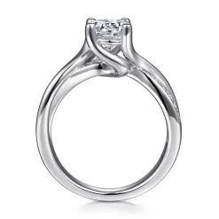 Clearance Gabriel & Co. Aleesa - Platinum Round Bypass Diamond Engagement Ring
