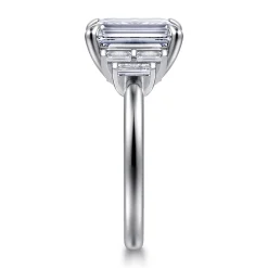 New Gabriel & Co. Alejandra - 14K White Gold Emerald Cut Diamond Engagement Ring