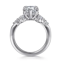 Gabriel & Co. Alexa - 14K White Gold Pear Shape Diamond Engagement Ring