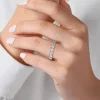 Clearance Gabriel & Co. Alexi - 14K White Gold Cushion Cut Shared Prong Diamond Eternity Band - 4.5 ct