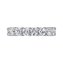 Clearance Gabriel & Co. Alexi - 14K White Gold Cushion Cut Shared Prong Diamond Eternity Band - 4.5 ct
