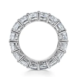 New Gabriel & Co. Alexi - 14K White Gold Cushion Cut Shared Prong Diamond Eternity Band - 6.4 ct
