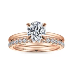 Sale Gabriel & Co. Ali - 14K Rose Gold Round Diamond Engagement Ring