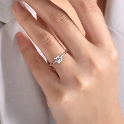 Discount Gabriel & Co. Ali - 14K White Gold Cushion Cut Diamond Engagement Ring