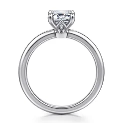 New Gabriel & Co. Ali - 14K White Gold Emerald Cut Diamond Engagement Ring