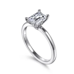 Hot Gabriel & Co. Ali - 14K White Gold Emerald Cut Diamond Engagement Ring