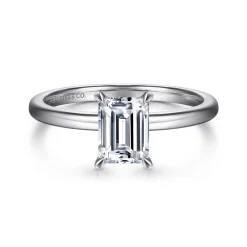 Hot Gabriel & Co. Ali - 14K White Gold Emerald Cut Diamond Engagement Ring