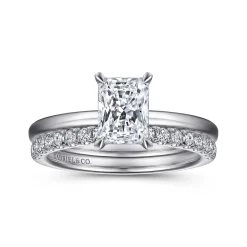 Outlet Gabriel & Co. Ali - 14K White Gold Rectangular Radiant Cut Diamond Engagement Ring