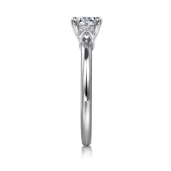New Gabriel & Co. Ali - 14K White Gold Round Diamond Engagement Ring
