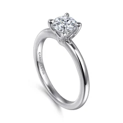 New Gabriel & Co. Ali - 14K White Gold Round Diamond Engagement Ring