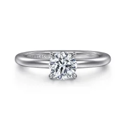 New Gabriel & Co. Ali - 14K White Gold Round Diamond Engagement Ring