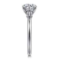 Best Gabriel & Co. Ali - 14K White Gold Round Diamond Engagement Ring