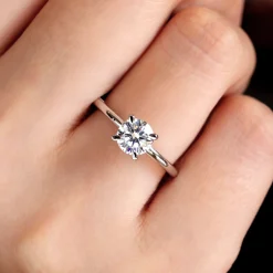 Outlet Gabriel & Co. Ali - 14K White Gold Round Diamond Engagement Ring