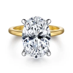 Outlet Gabriel & Co. Ali - 14K White-Yellow Gold Oval Diamond Engagement Ring