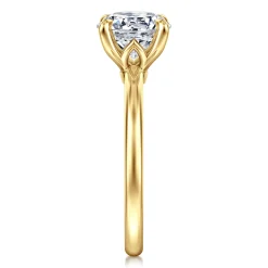 Discount Gabriel & Co. Ali - 14K Yellow Gold Round Diamond Engagement Ring
